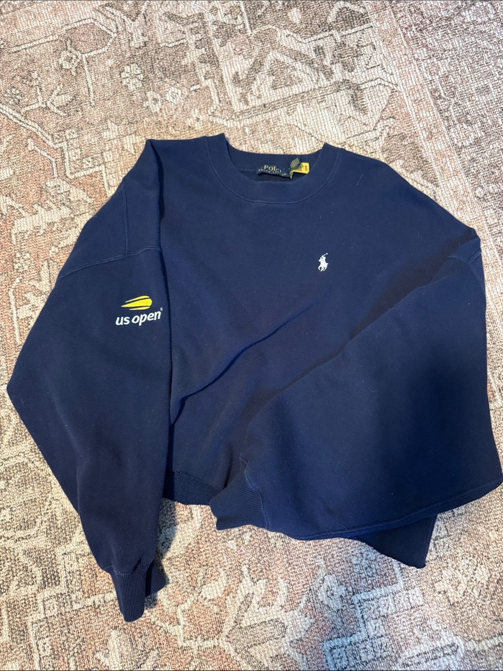 Polo by Ralph Lauren Navy Crewneck Sweatshirt with US Open Embroidery